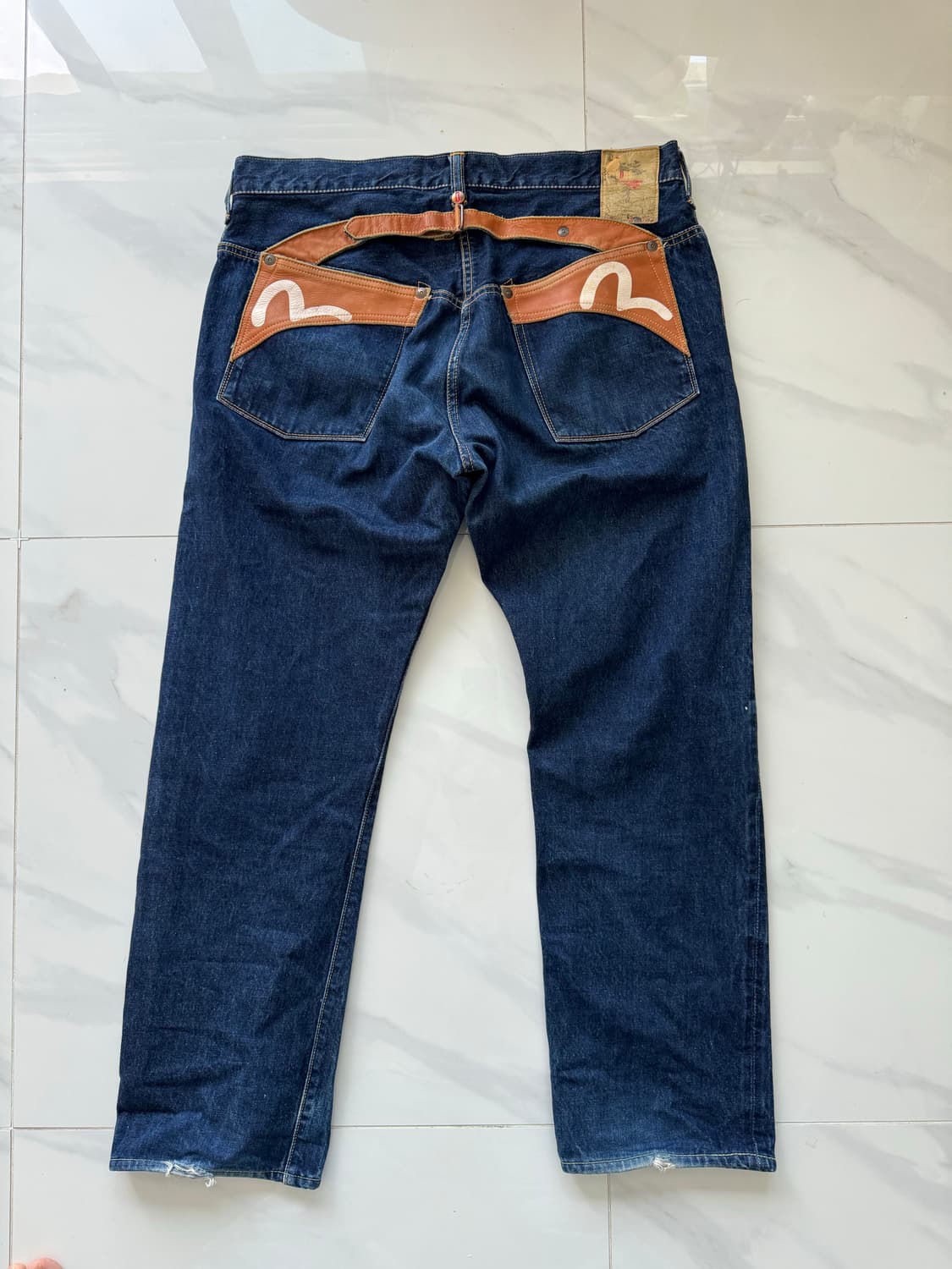 [희귀] Evisu by Philip Goss 9055 가죽 스트랩 데님 상품이미지1