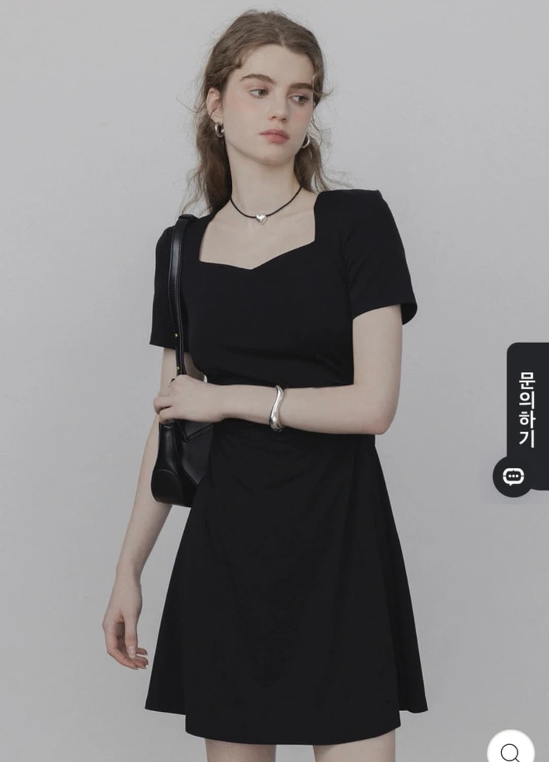 에그카 하객룩 하트넥 미니 원피스 블랙 M 상품이미지3