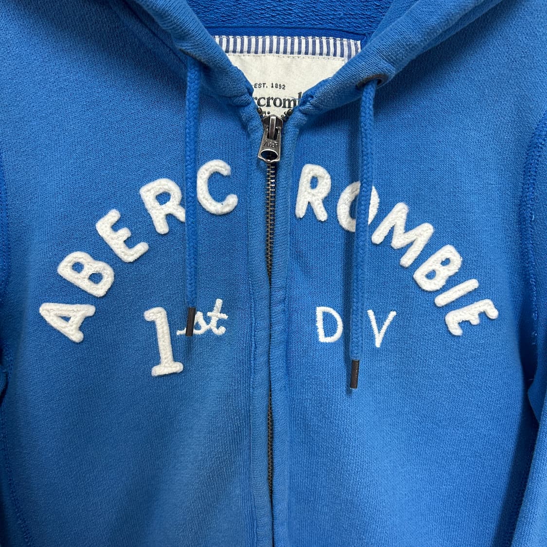 아베크롬비 y2k 아치로고 후드집업 블루 상품이미지4