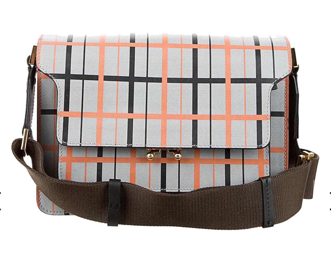 마르니Marni 체크 트렁크백 미디엄 사이즈/오렌지블랙 상품이미지1