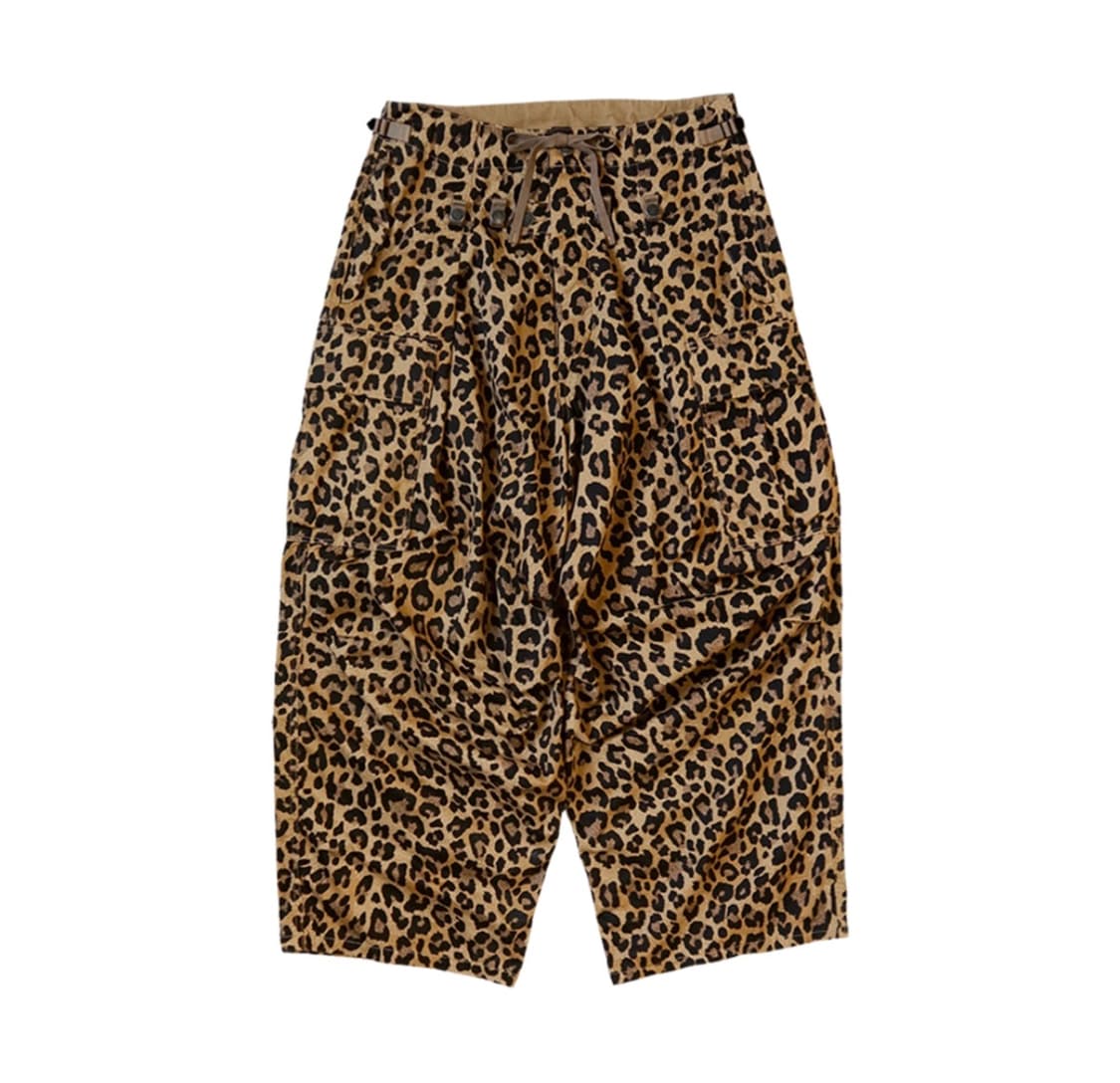 캐피탈 코튼 헤링본 레오파드 프린트 점보 카고 팬츠 브라운 2 상품이미지1