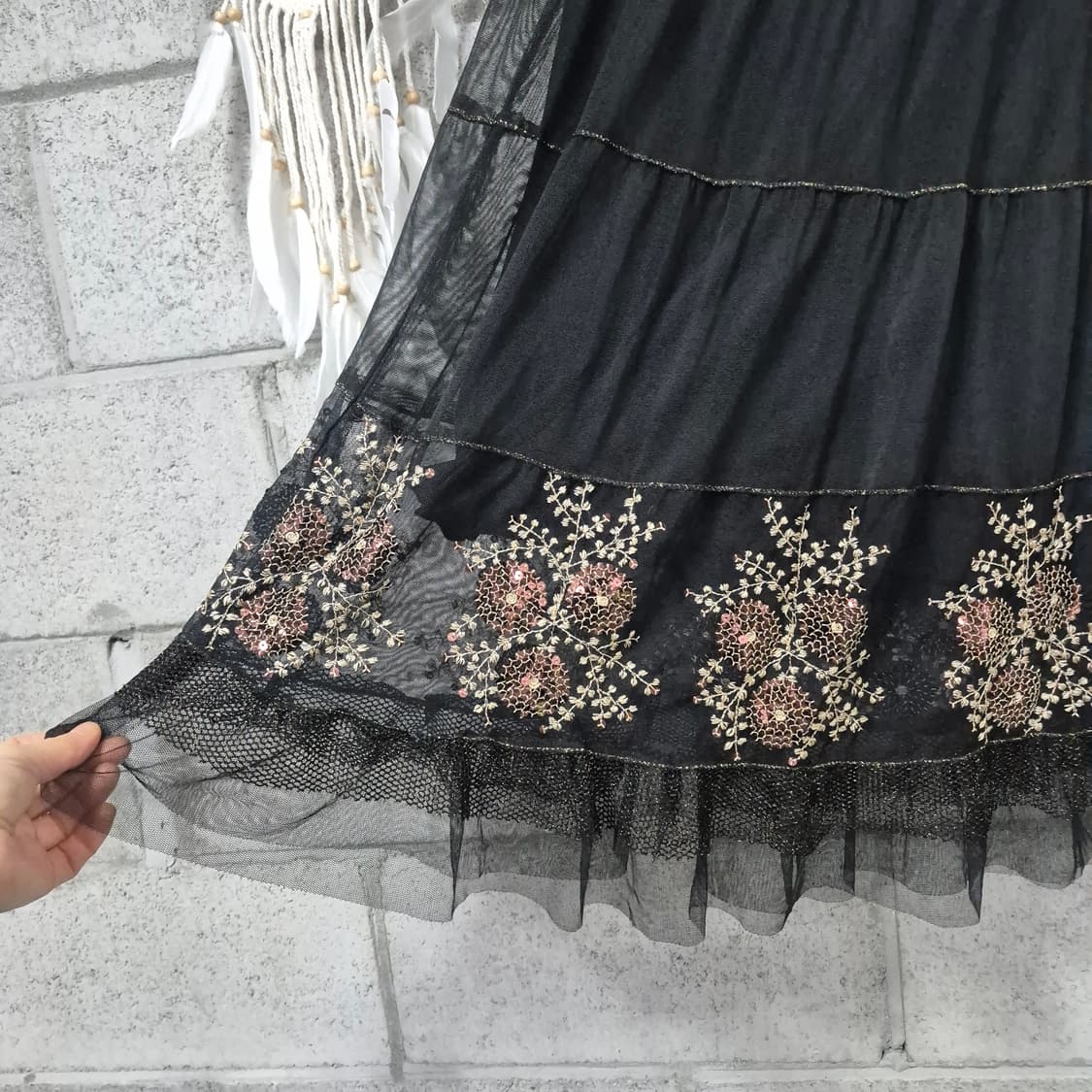 스팽글 자수 샤스커트 상품이미지5