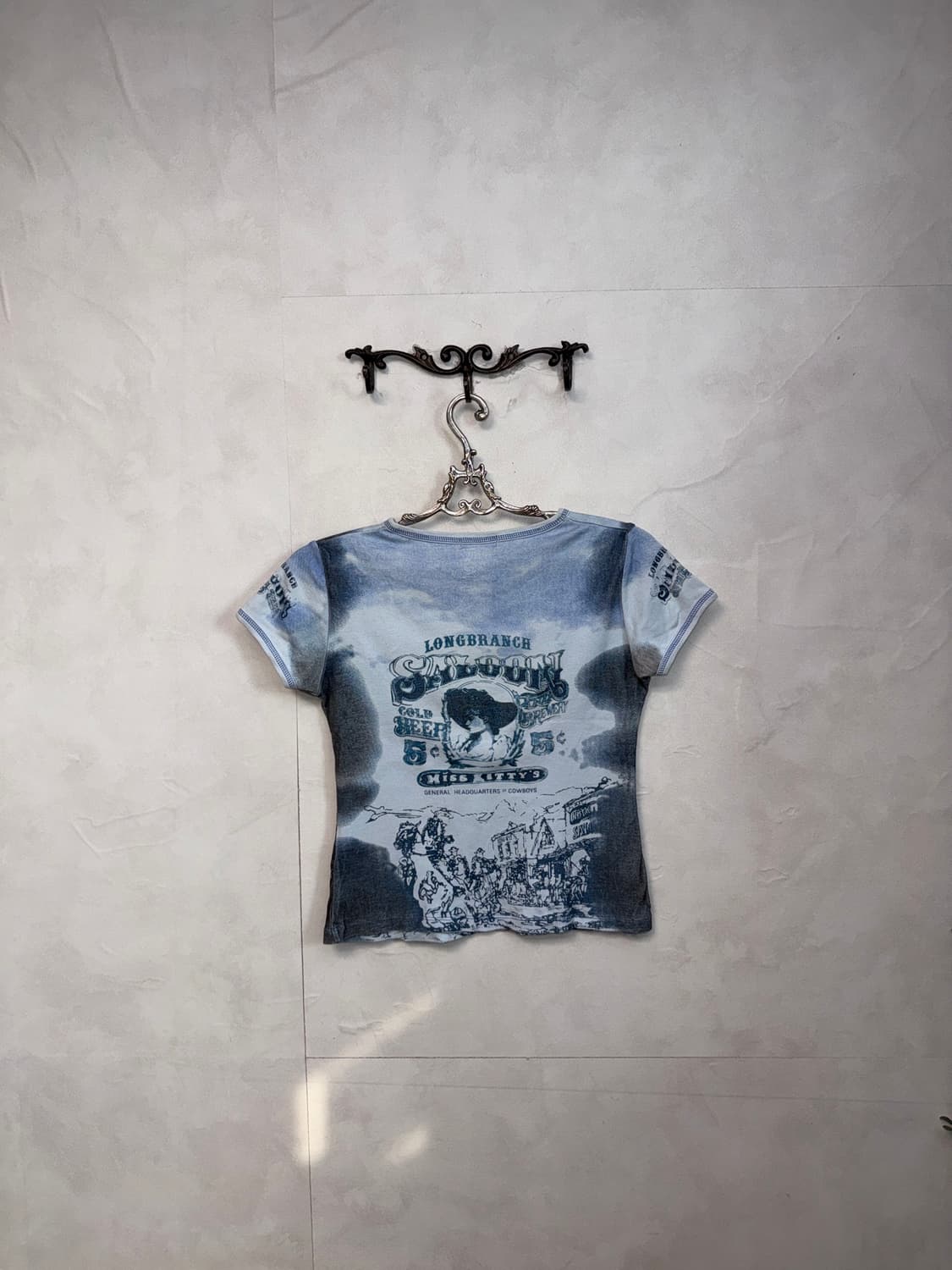Mute blue vintage graphic half t  상품이미지4