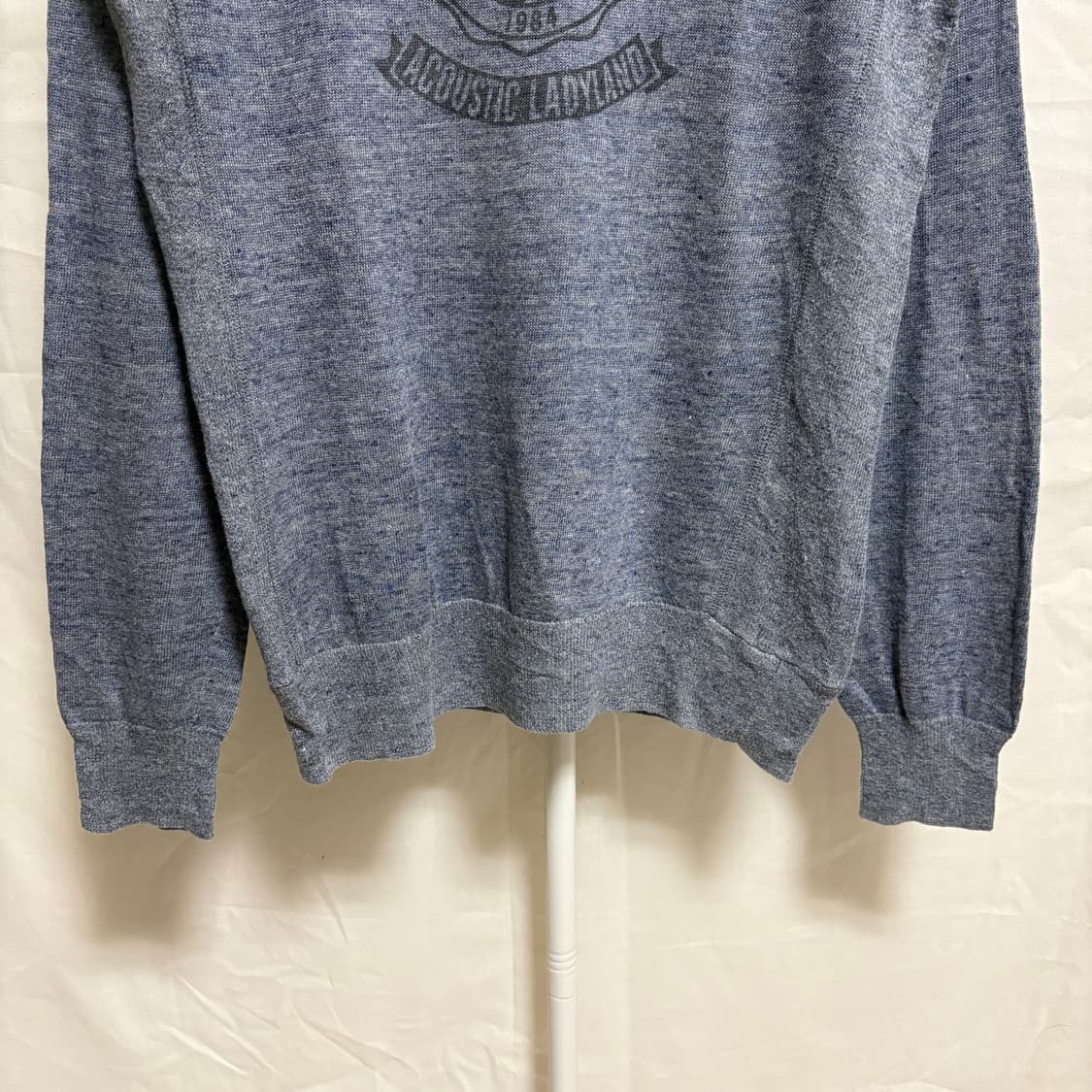 히스테릭글래머 린넨 그래픽 니트 스웻셔츠 / 블루그레이, M 상품이미지3