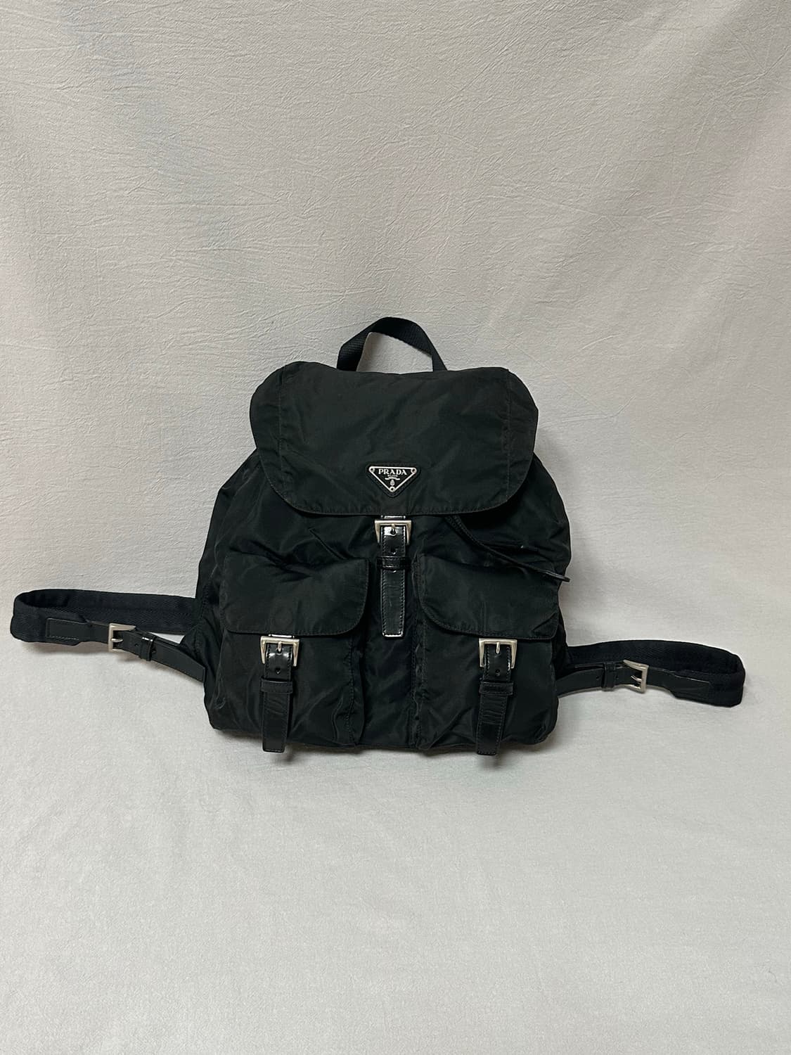 프라다 블랙 포코노 나일론 투포켓 백팩 미디움 상품이미지3