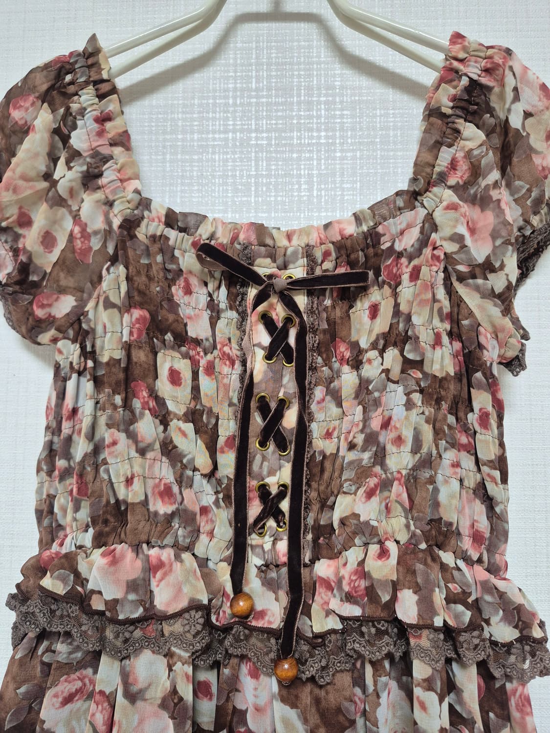 리즈리사 촬영용샘플 쵸코플로럴 원피스 상품이미지2