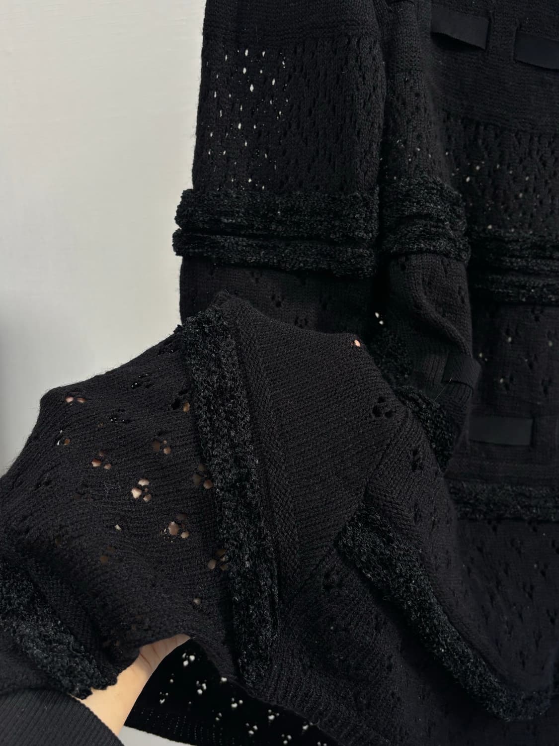 폴리 테이프 트리밍 언빌 크로셰 원피스 상품이미지4