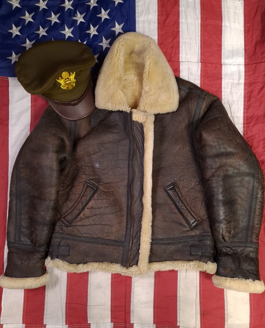 미공군 B-3 TYPE 천연가죽 항공 폭격기 무스탕 상품이미지2