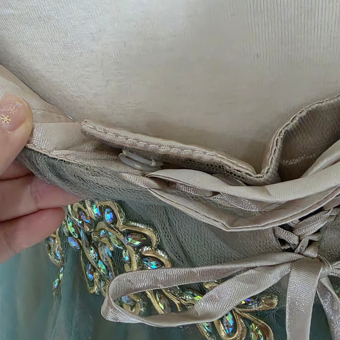 일본빈티지)oz 파티걸 레이스 미니드레스 등코르셋망사연말행사큐빅댄스로맨틱 상품이미지5