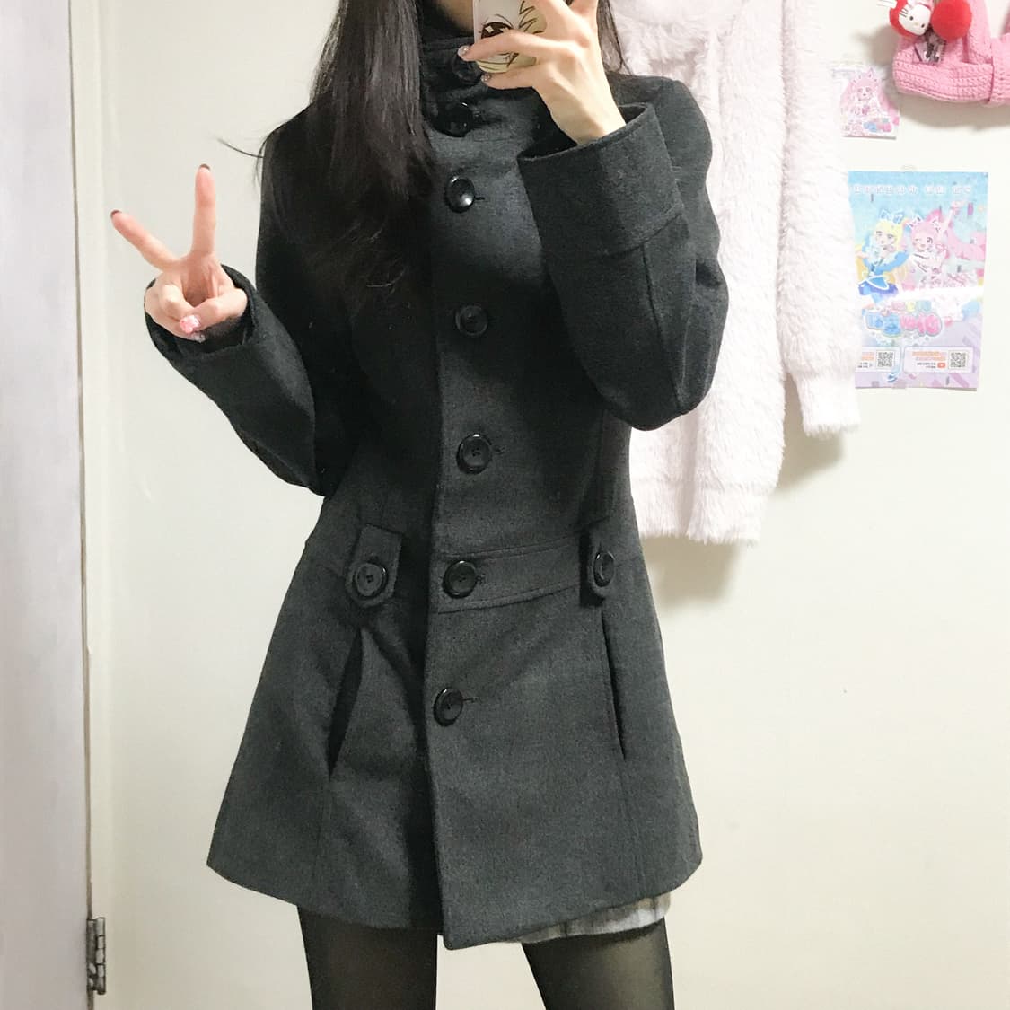 빈티지 라떼 코트 히메갸루 로걀 히메카지 헤이세이 공겜여주 고딕 긱시크 상품이미지1