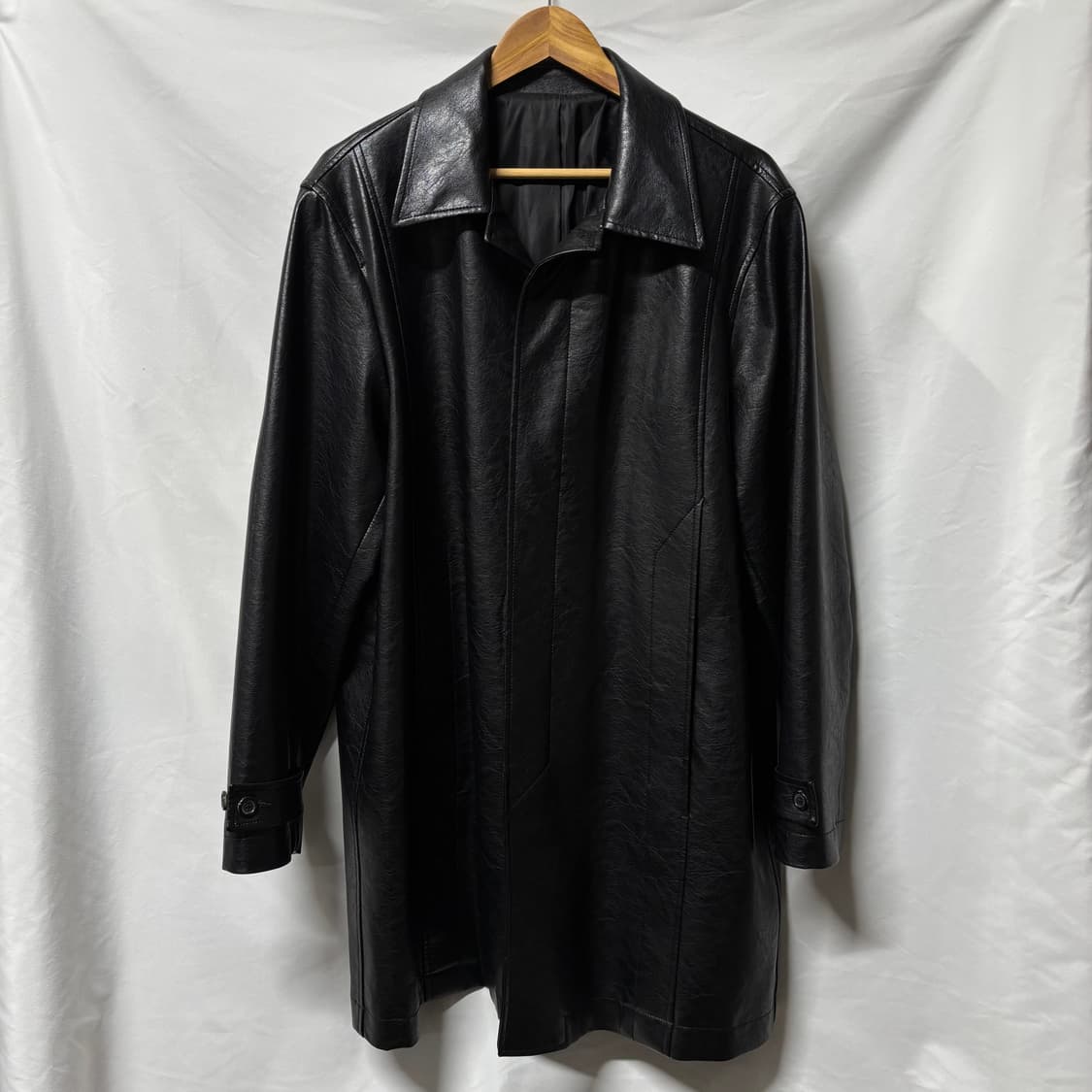 youth faux leather carcoat 상품이미지2