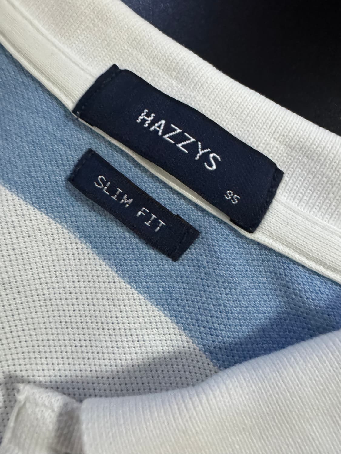 헤지스 hazzys 올드스쿨 슬림핏 스트라이프 폴로 반팔 카라티 상품이미지3