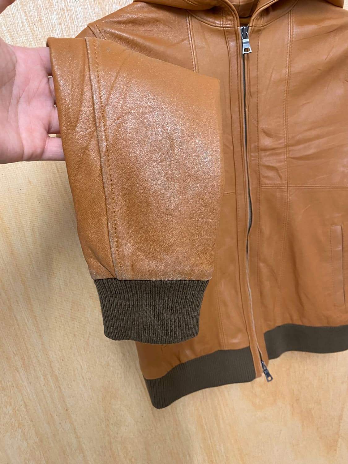 BEAMS BOY hooded leather jacket 양가죽 후드자켓 상품이미지6