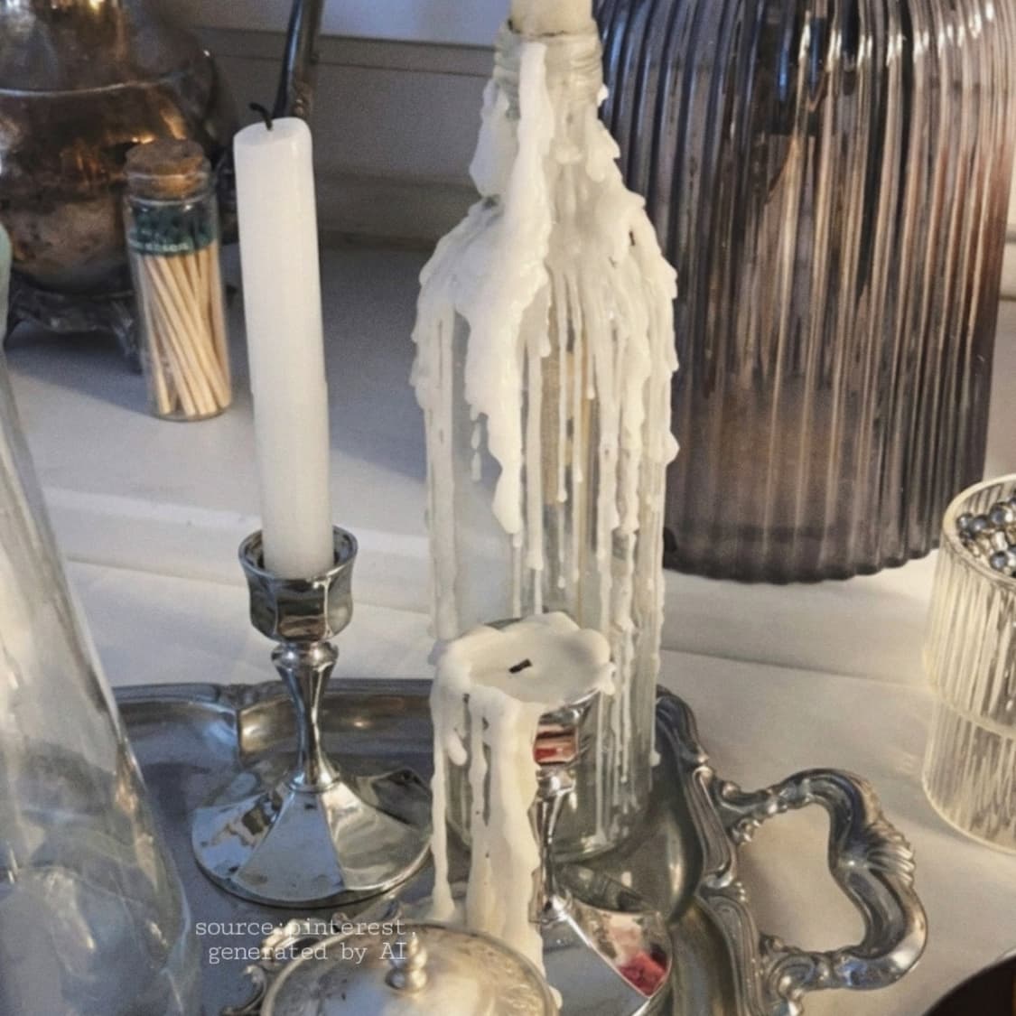 60s 크롬 메탈 미드센추리 촛대 상품이미지2