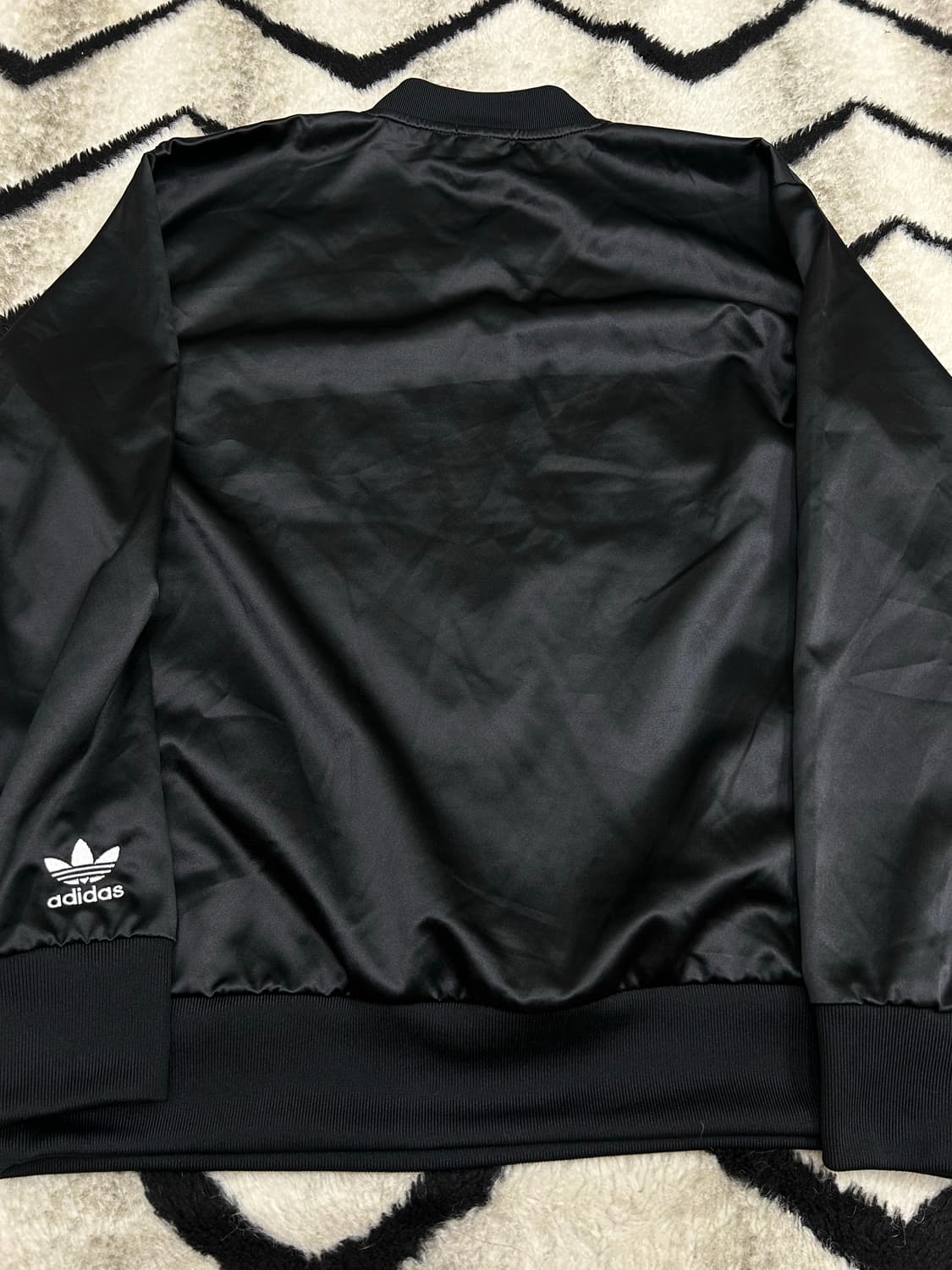 [S]아디다스 사틴 빅로고 져지 맨투맨/블랙 상품이미지4