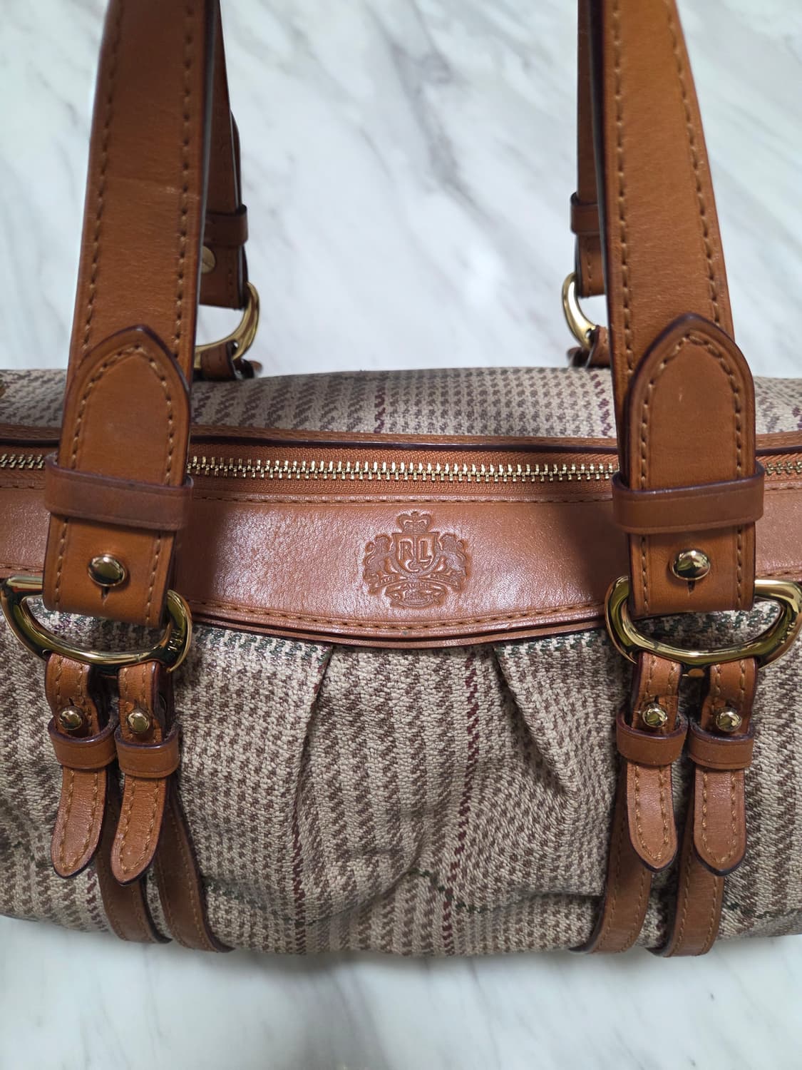 랄프로렌 가죽 캔버스 토트백 상품이미지4