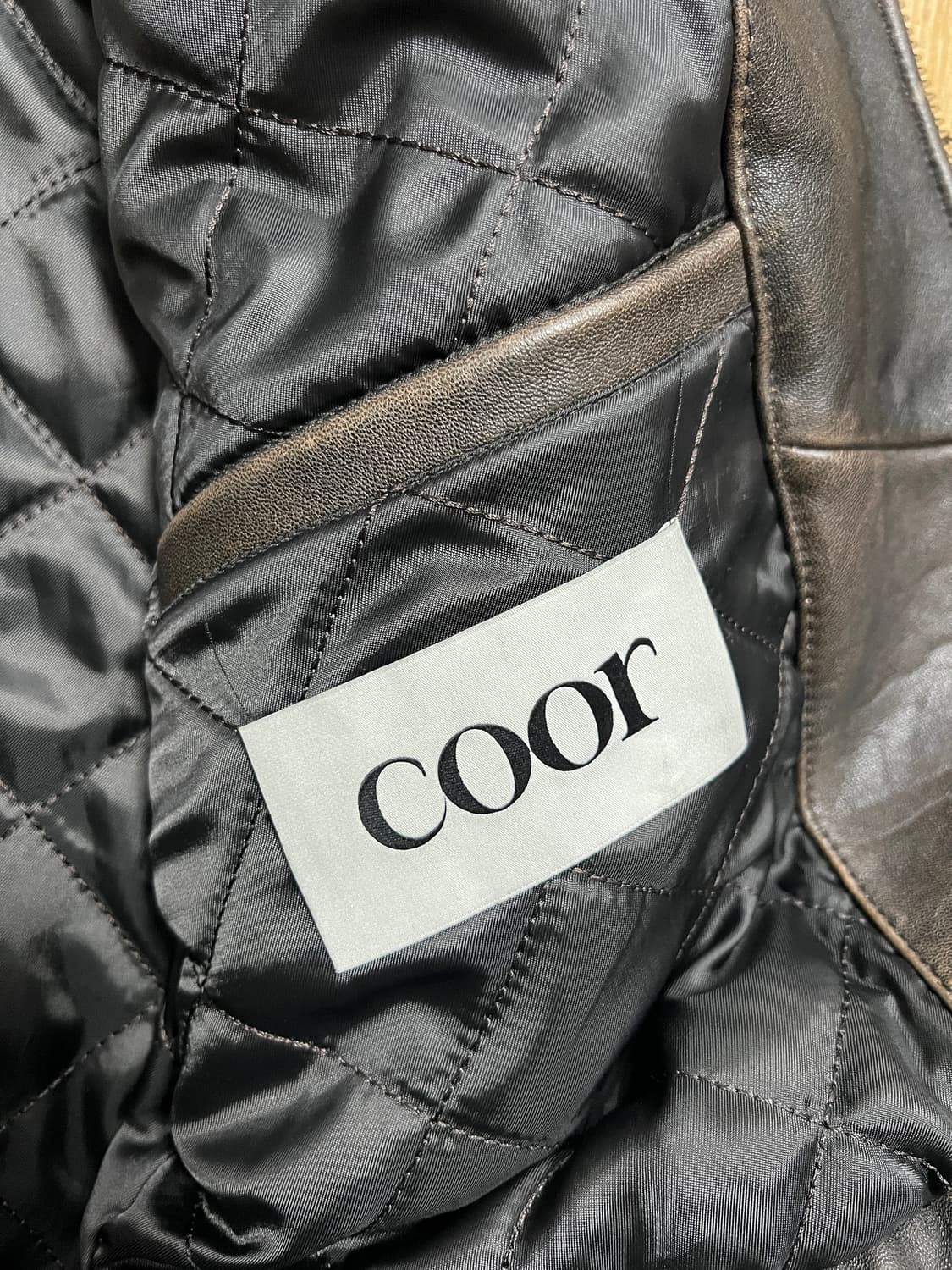 택포55) 쿠어 빈티지 쉘터 넥 카라 레더 자켓 L 상품이미지4