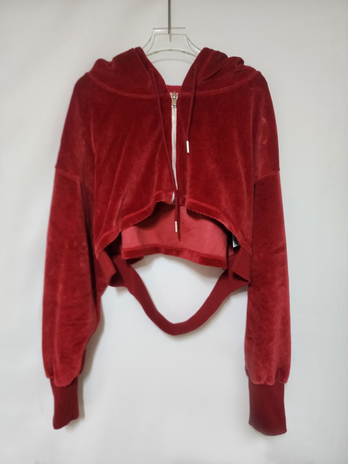메그제이 벨벳 크롭 후드집업 상품이미지8