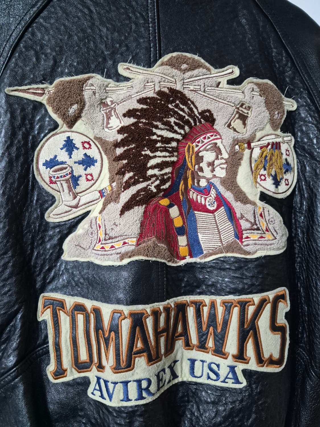 (M) 아비렉스 avirex 토마호크 레더 봄버자켓 가죽자켓 상품이미지10