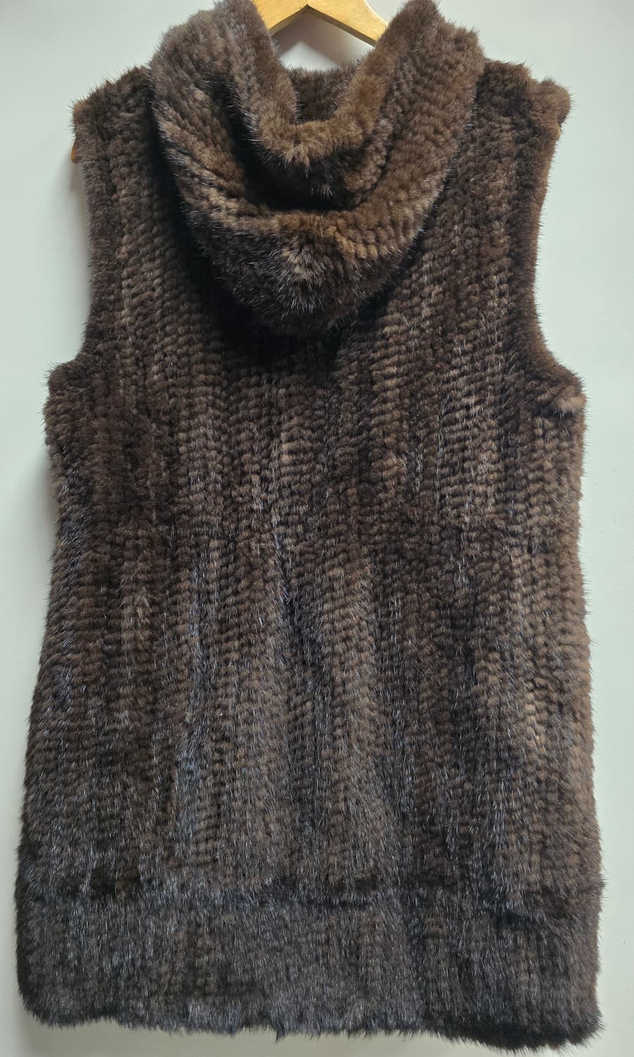 밍크 후드 베스트 M 상품이미지3