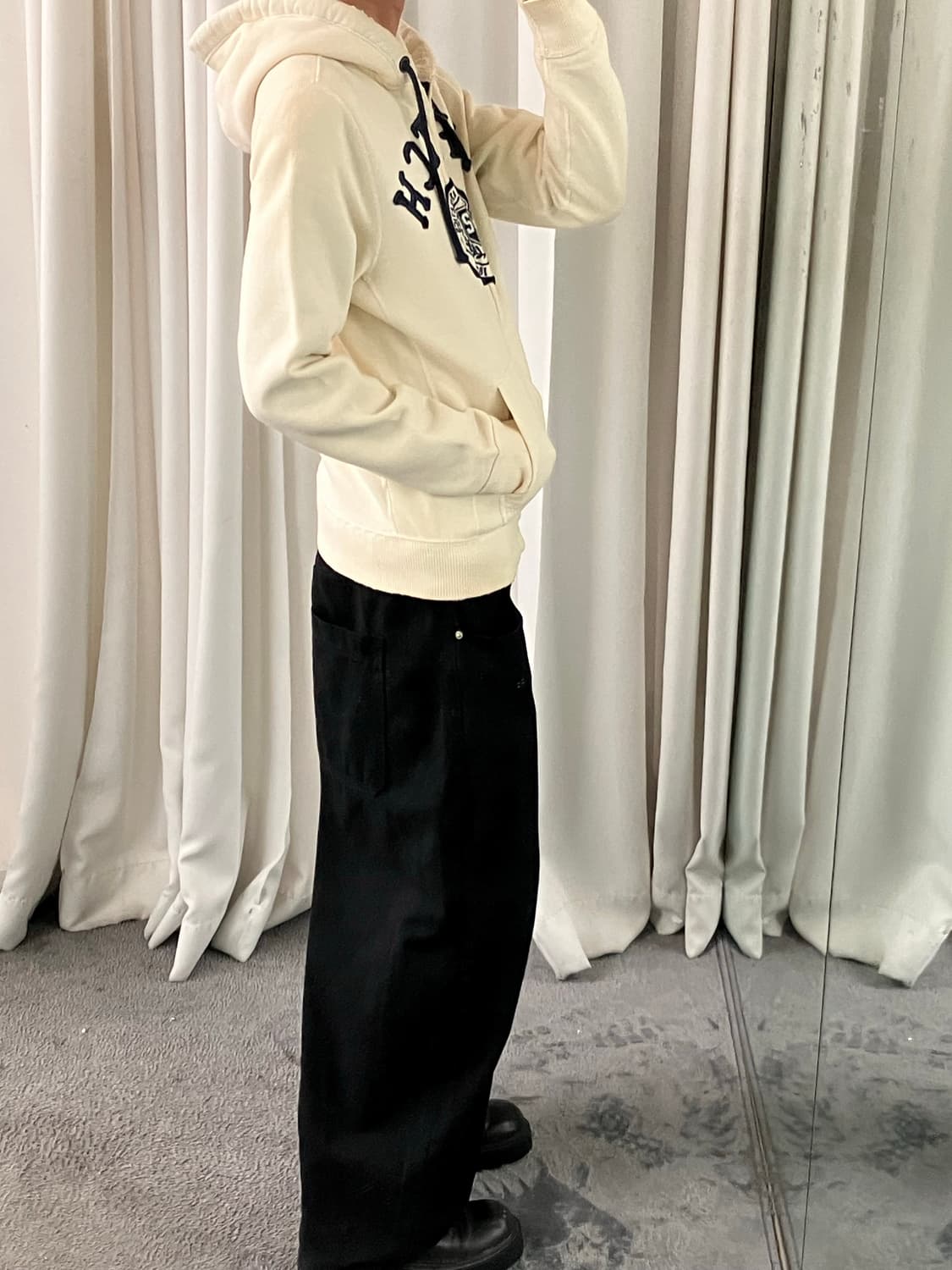 아베크롬비 크림 후드집업 M 상품이미지7