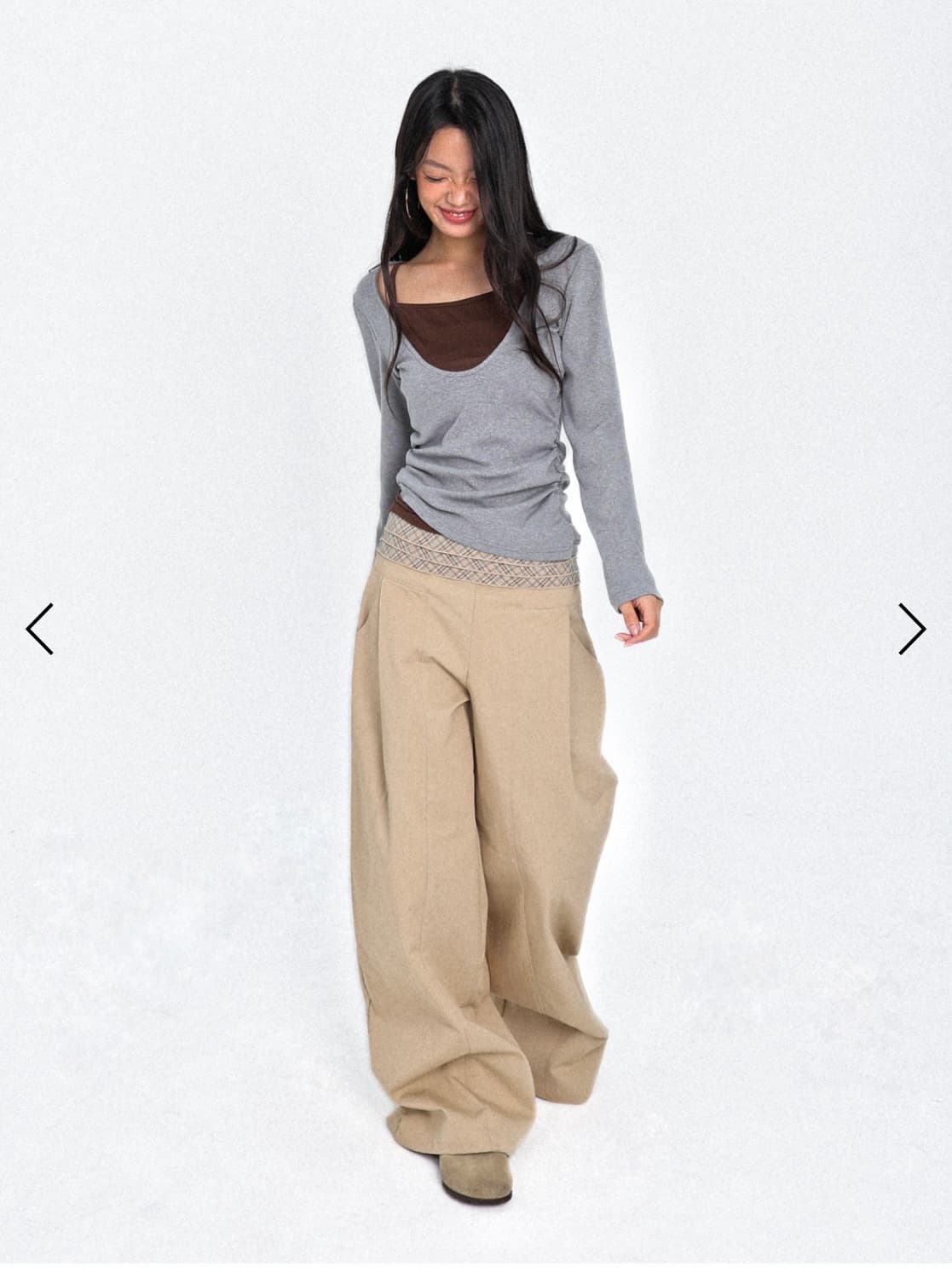 오운서 올드메모리 레이어드 롱슬리브 차콜 상품이미지2