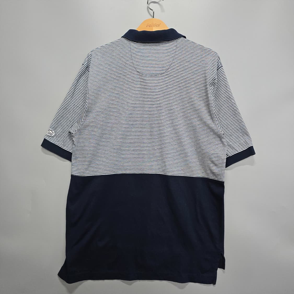 90-00s 나이키 NIKE 하프 스트라이프 반팔 카라티 100 상품이미지5