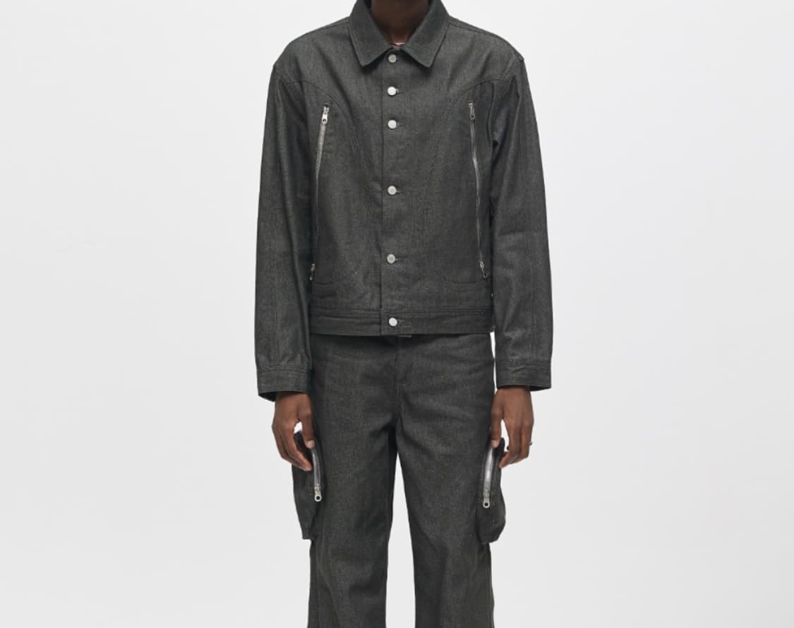 애드오프 데님 자켓 챠콜 s 상품이미지2