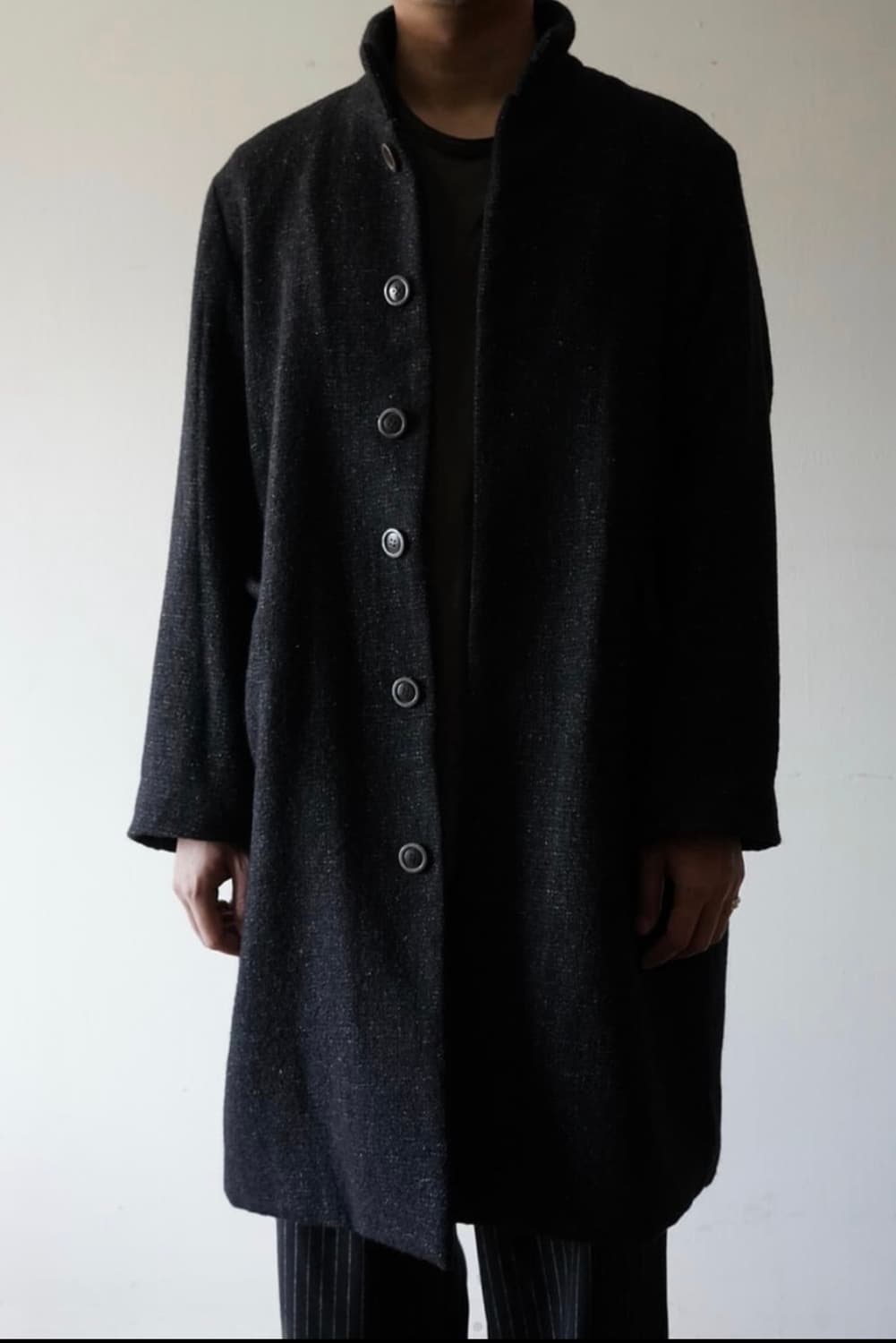[m] 워드로브41 라이브러리 코트 멜란지블랙 상품이미지2
