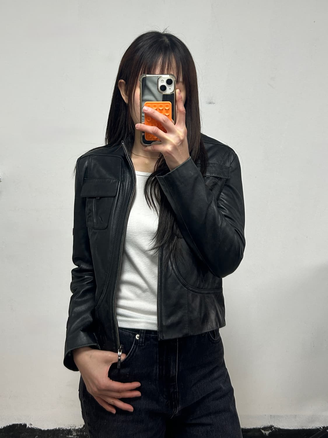 Hesa 가죽 빈티지 가죽 자켓 상품이미지1