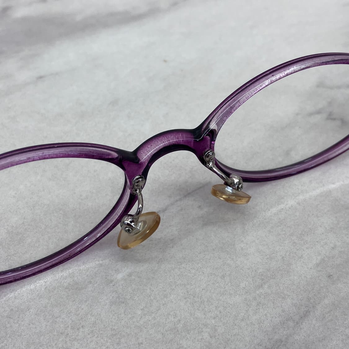 C79 KNIT 퍼플 클리어 긱시크 오벌 뿔테 안경 상품이미지4