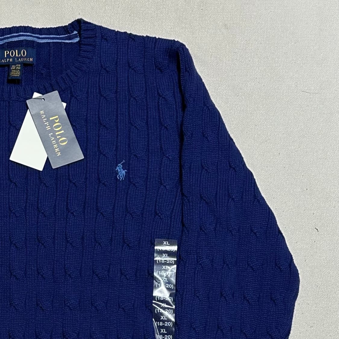 XL 새생품 폴로랄프로렌 여성용 블루 케이블 니트 상품이미지1