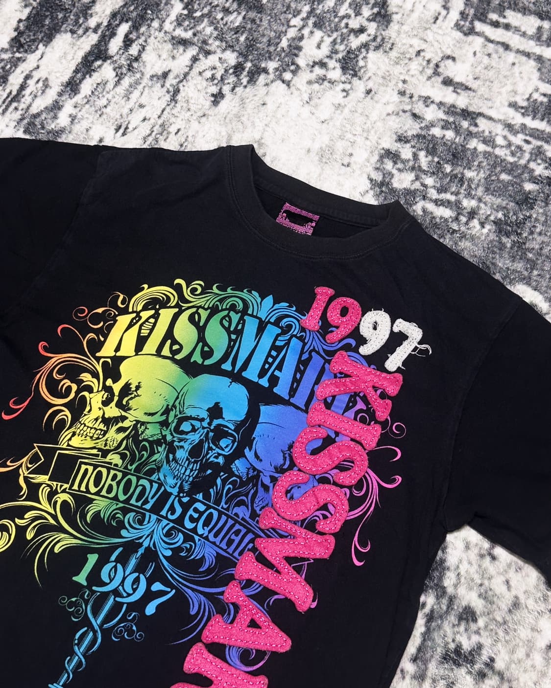 {Kissmark} Rainbow Skull Graphic Tee 상품이미지4