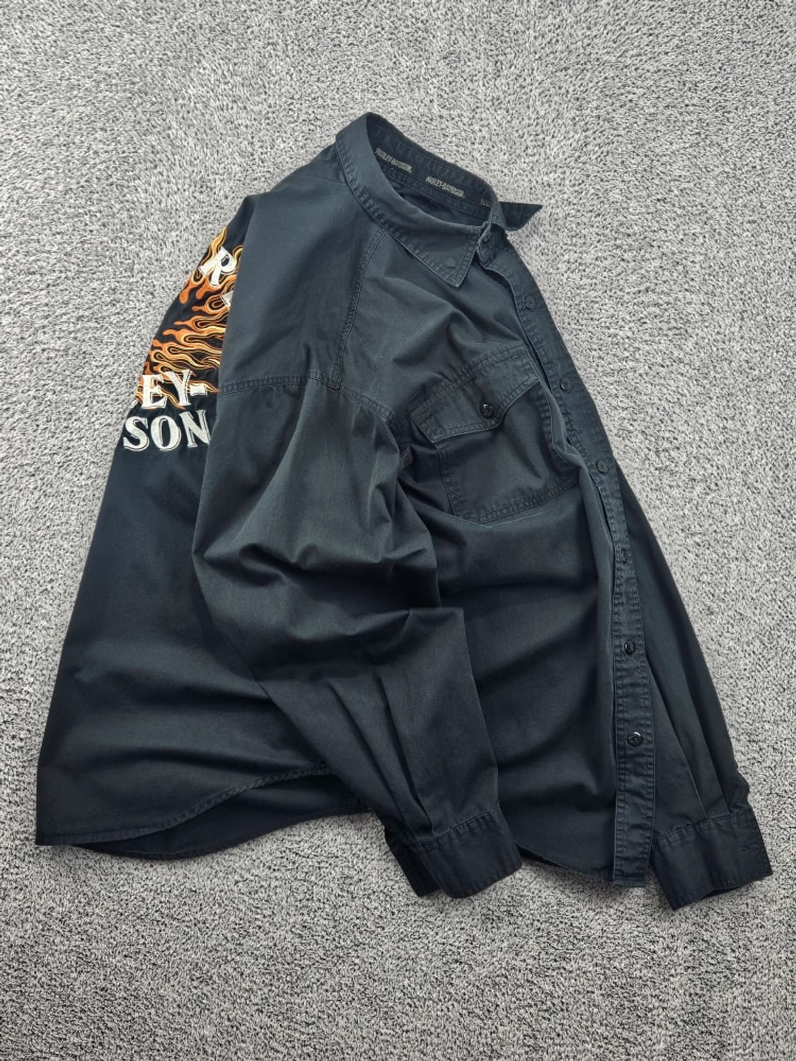 할리 데이비슨 플레임 이글 바이커 셔츠 ( L ) / 11592 상품이미지5