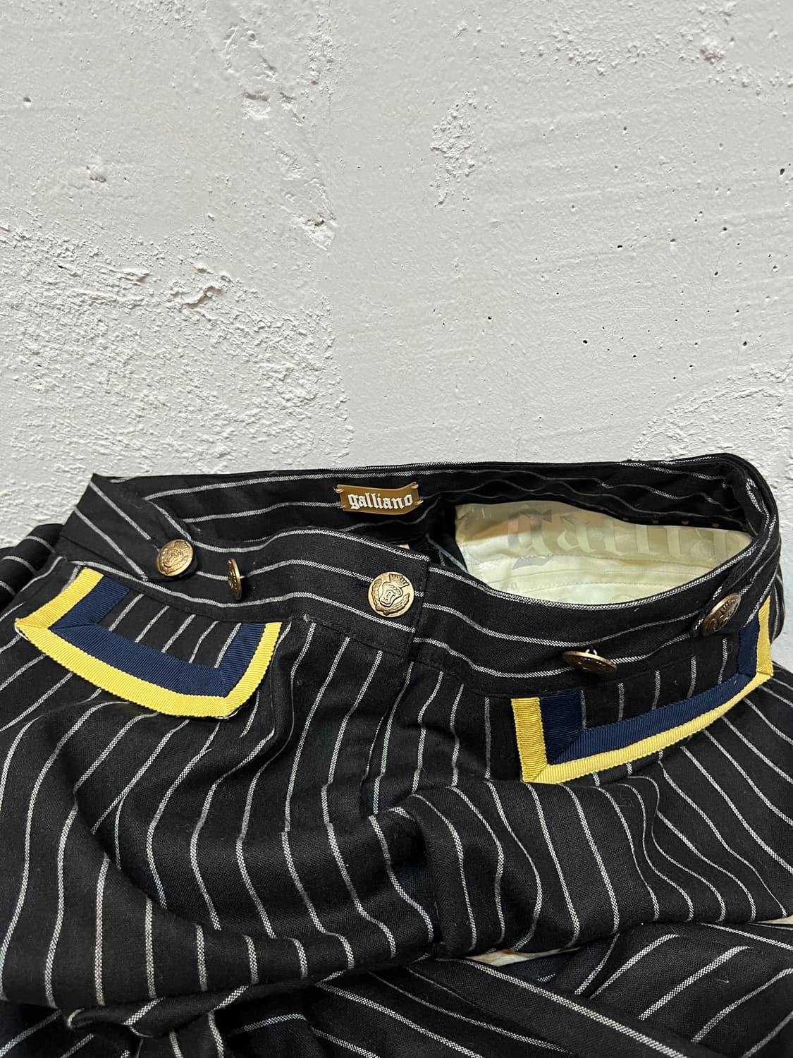 존 갈리아노 로우라이즈 스트라이프 울 팬츠 우먼즈 상품이미지1