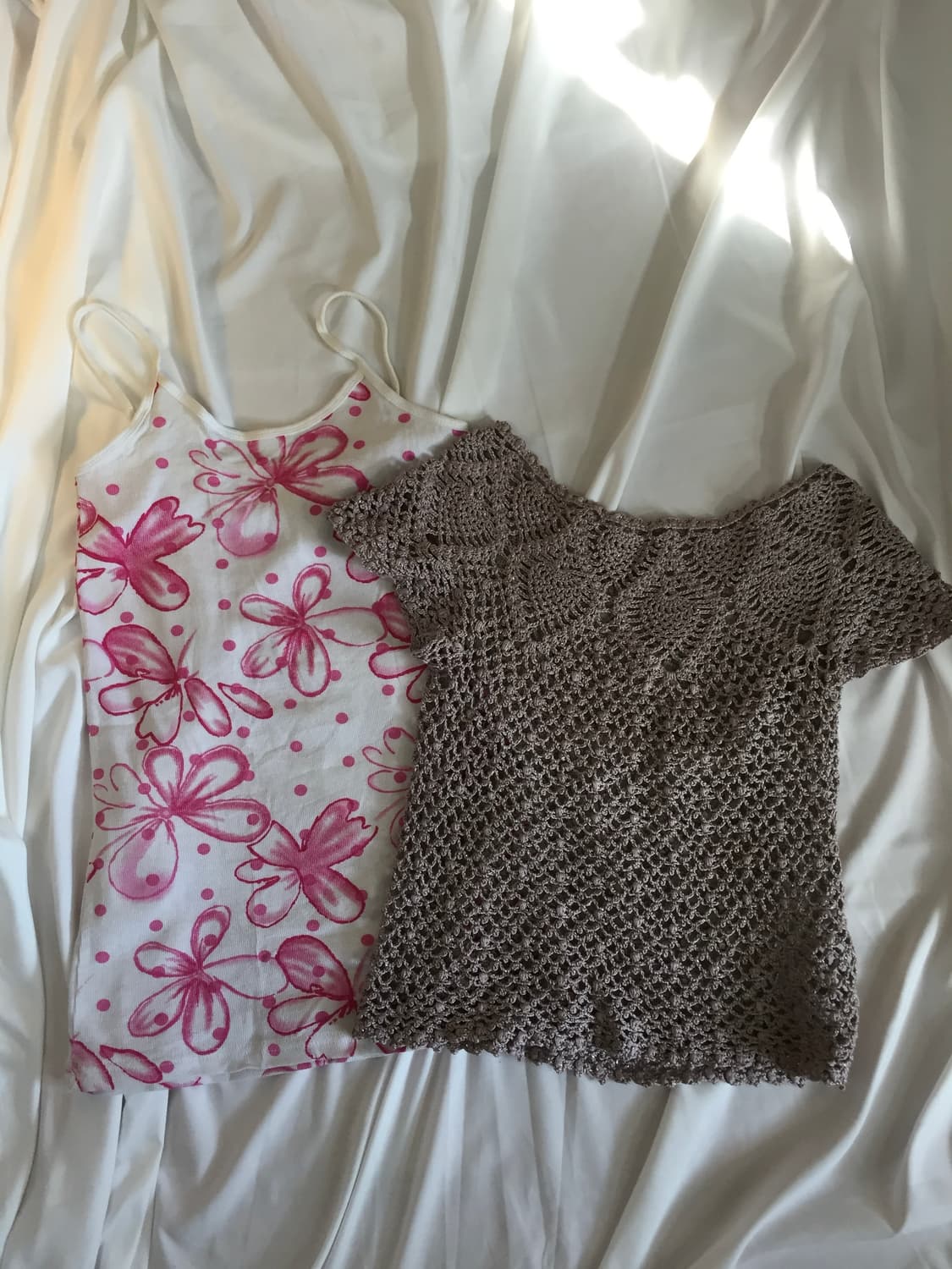 뜨개 펀칭 니트&꽃 나시 set 상품이미지1