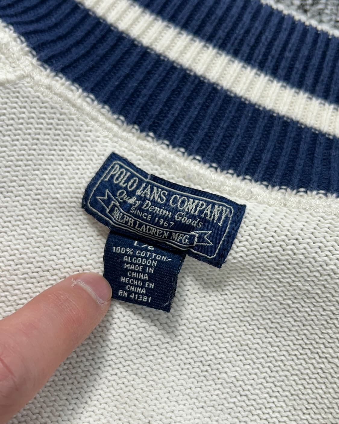 폴로 랄프로렌 진스 넥 로고 니트 집업 상품이미지7