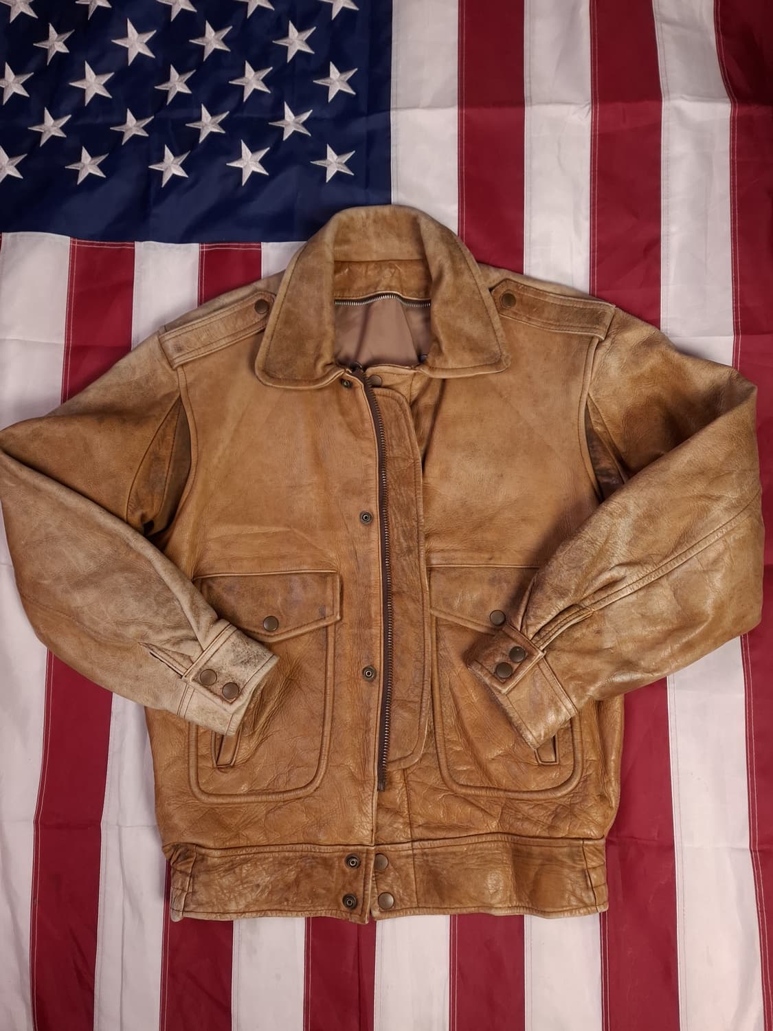 90's 빈티지 리얼레더 항공자켓 상품이미지2
