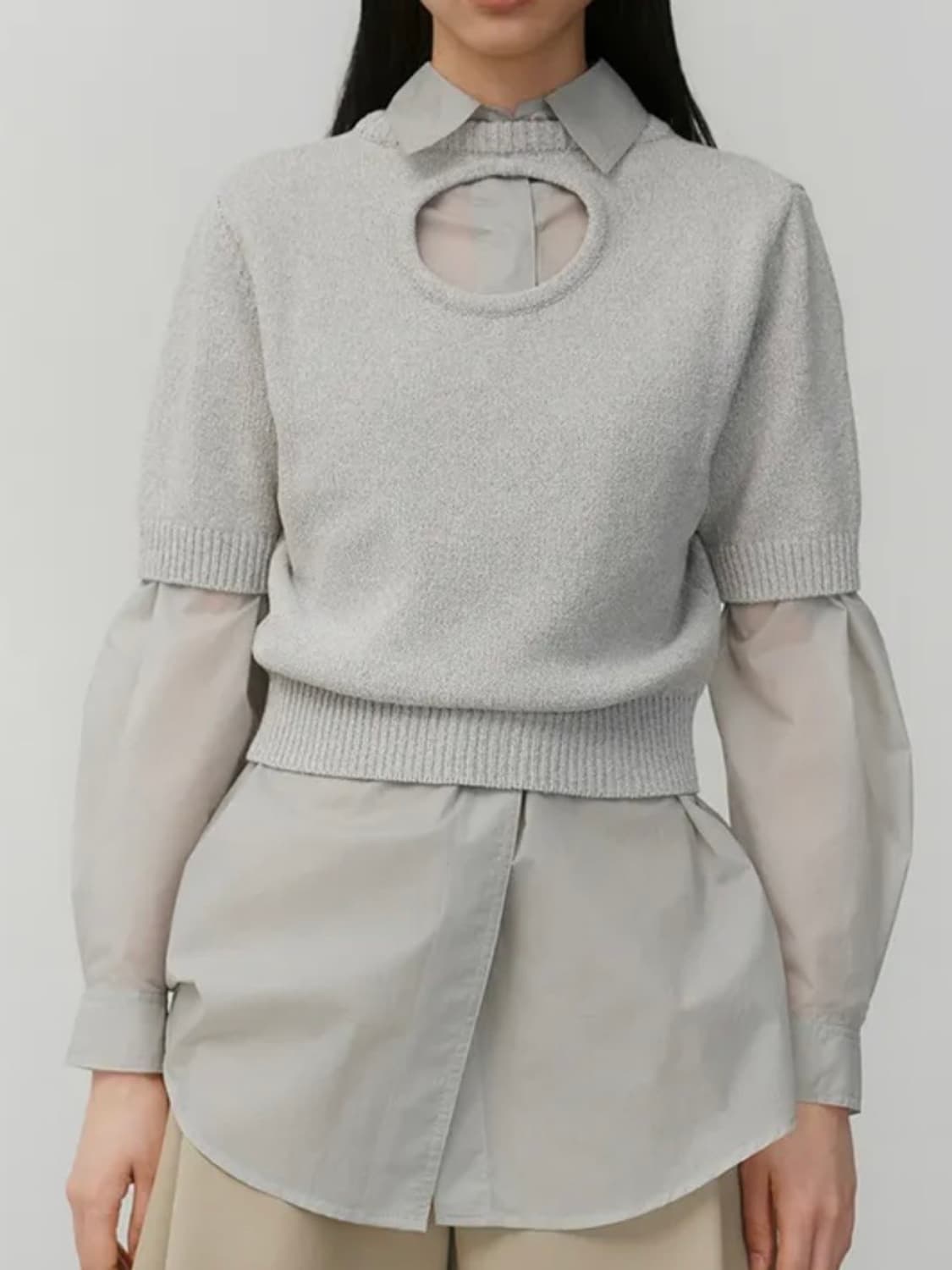 아모멘토 시어 버튼 셔츠 상품이미지1