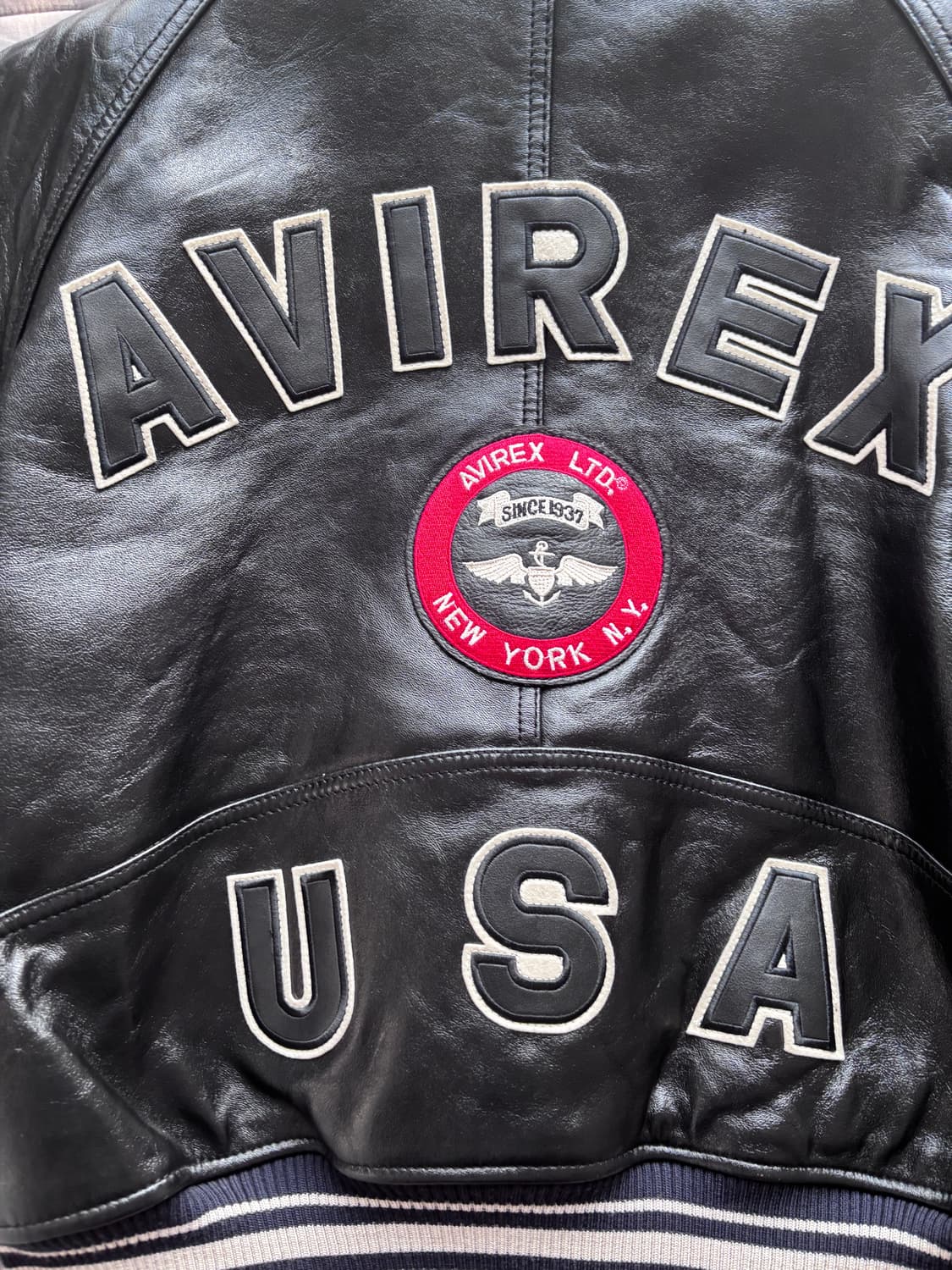 아비렉스 아이콘 바시티 레더자켓 상품이미지2