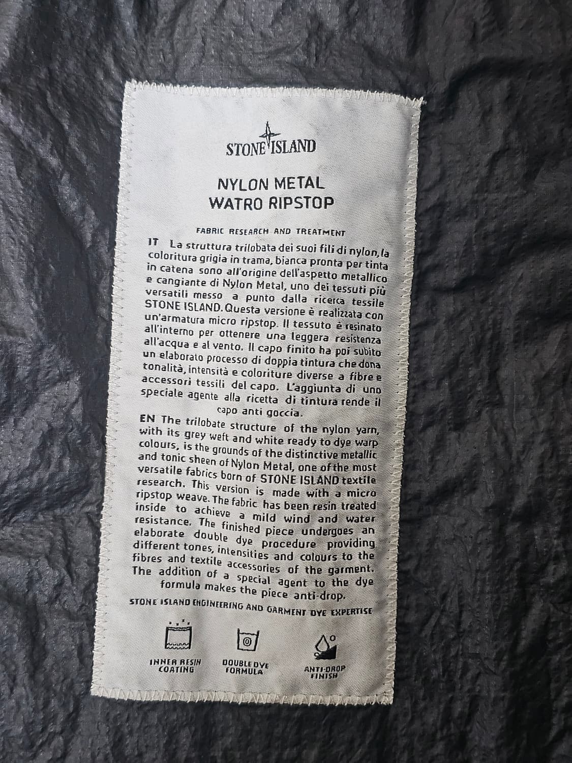 스톤아일랜드 나일론 메탈 와트로 립스탁 롱 자켓 상품이미지8