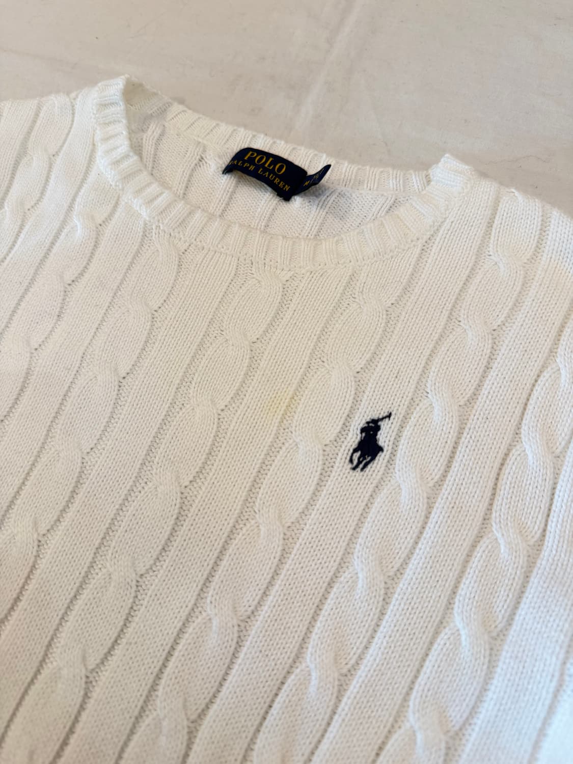 폴로 랄프로렌 꽈배기 케이블 니트 화이 상품이미지2