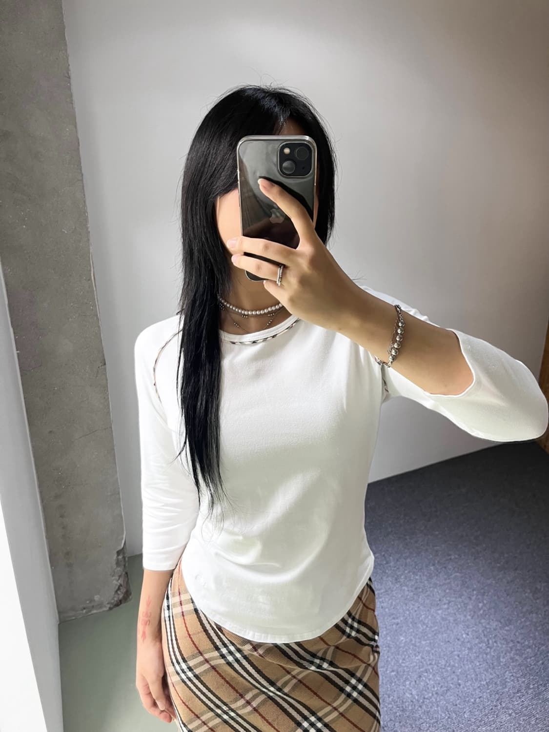 버버리 노바 체크 파이핑 라인 탑 상품이미지3