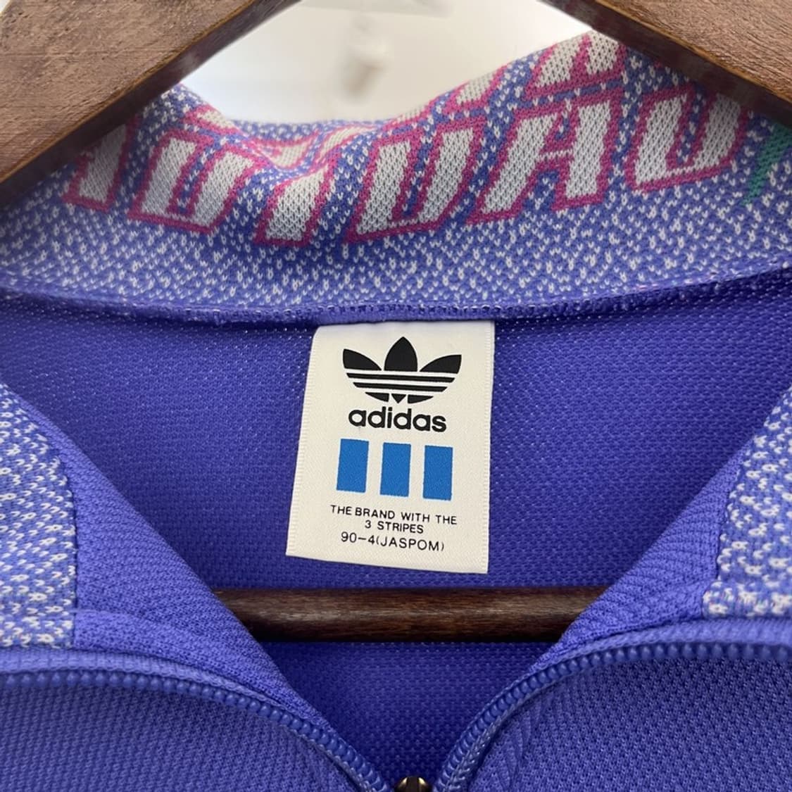 아디다스 재팬 빈티지 레트로 90's 패턴 져지 집업 M C10035 상품이미지5
