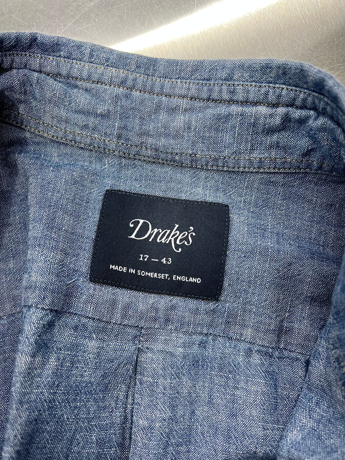 드레익스 샴브레이 버튼 다운 원 포켓 코튼 셔츠 상품이미지7