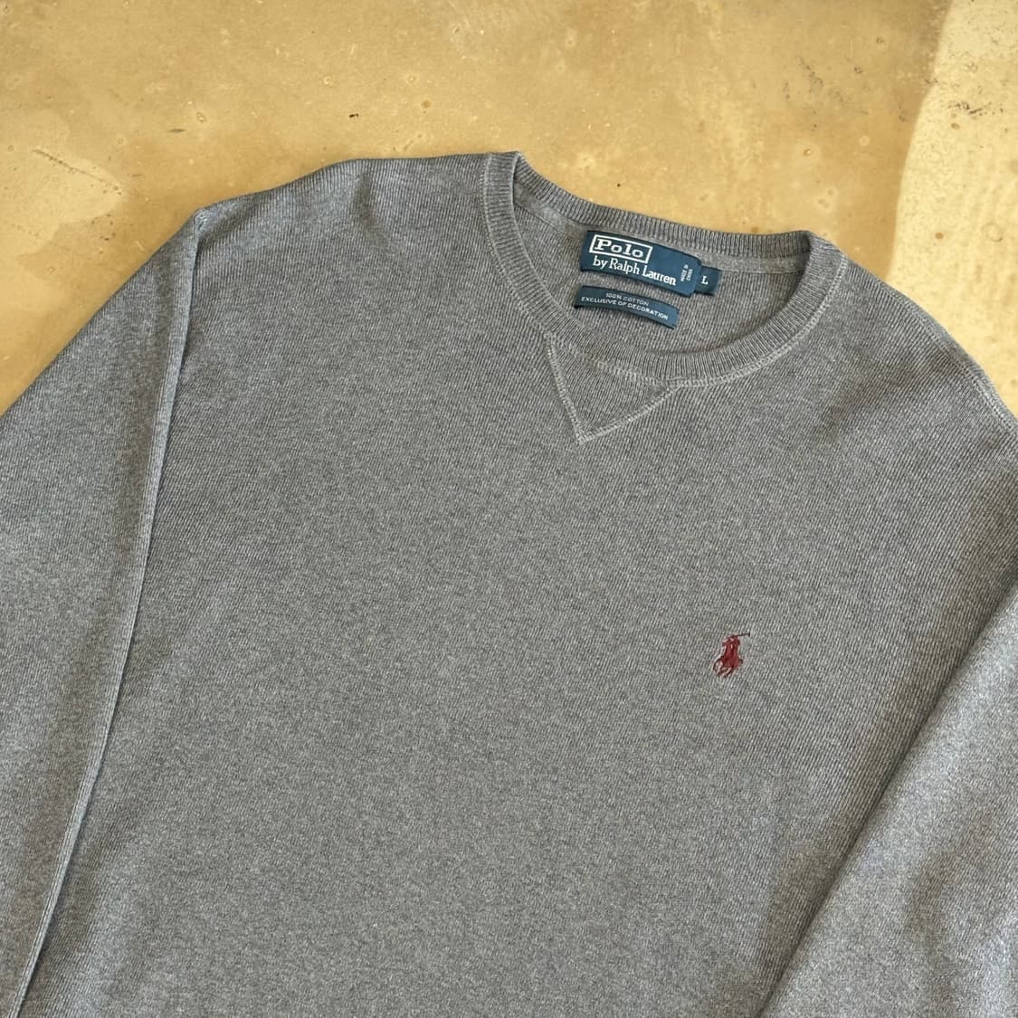 L 폴로랄프로렌 코튼 그레이 라운드넥 니트 상품이미지1