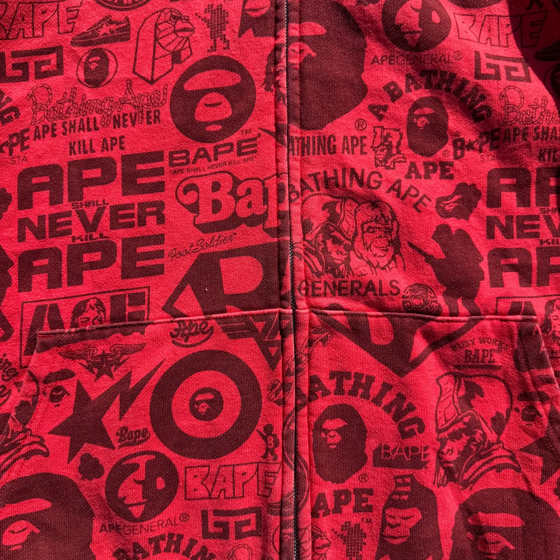[L] Bape 풀프린팅 풀 집업 후드티 상품이미지7