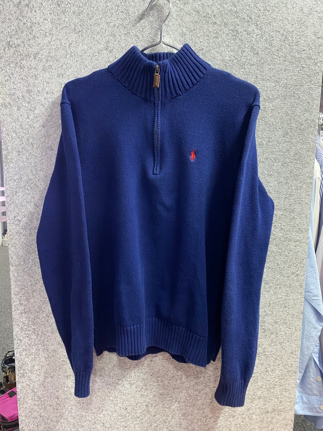 폴로 랄프로렌 블루 쿼터 집업 니트 B3414 상품이미지2