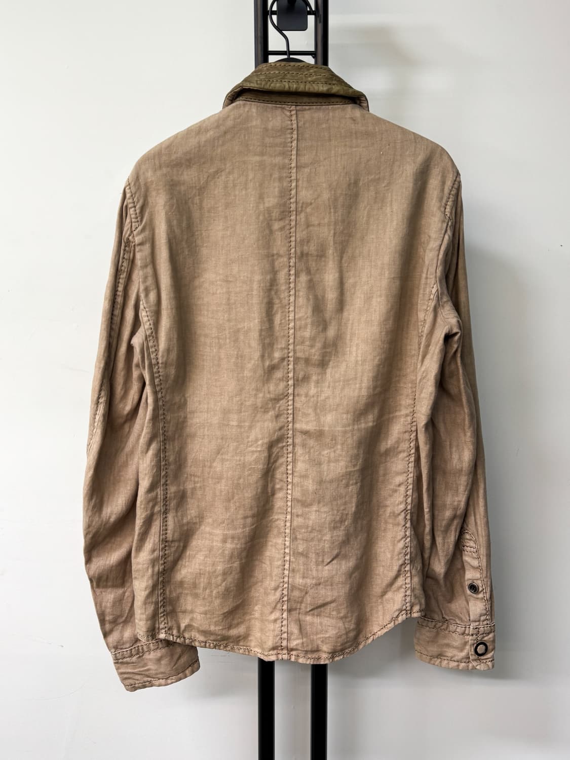 체리 선버스트 투웨이 리넨 레더 집업 자켓 상품이미지3