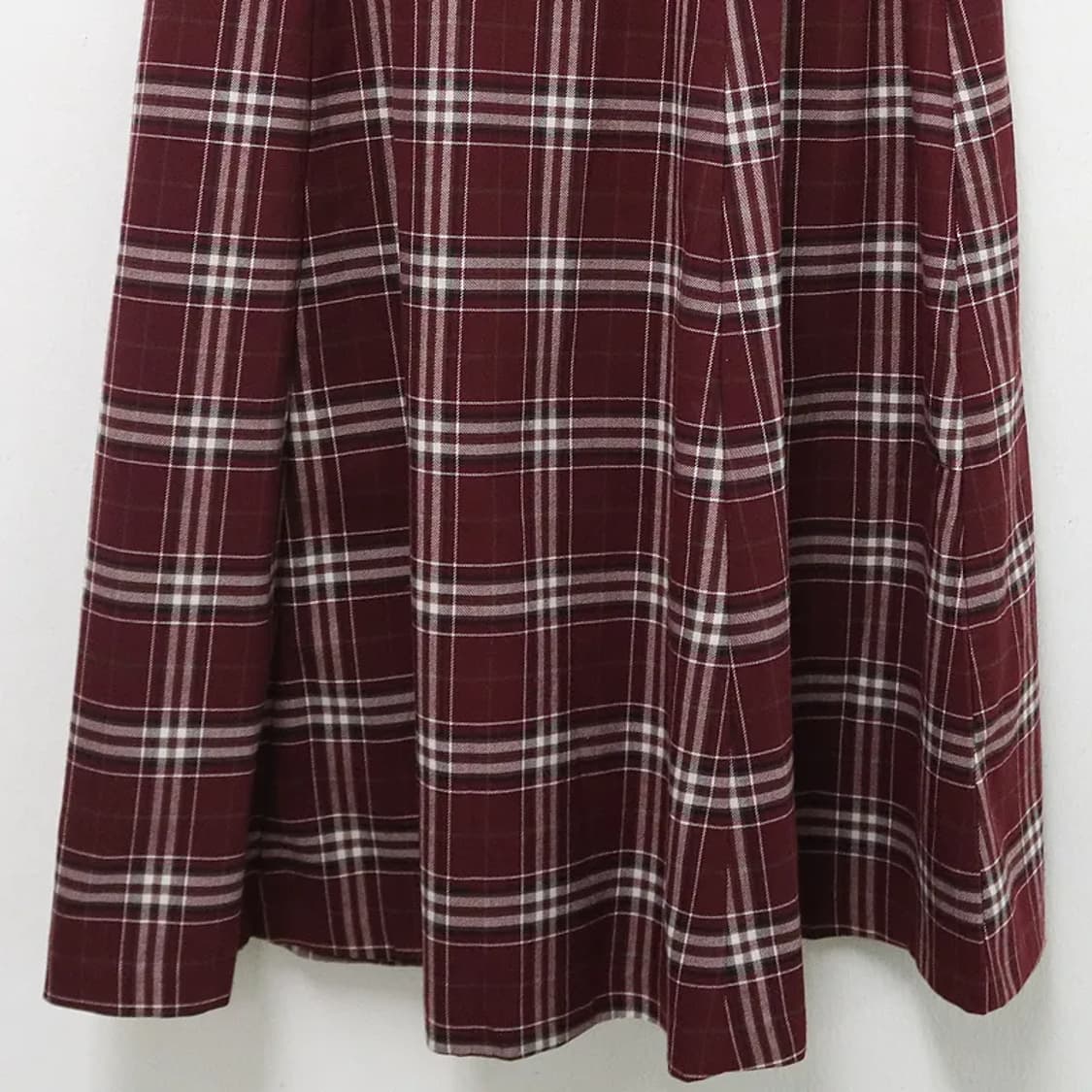 코르자 버건디 체크 롱 치마 61166 상품이미지4